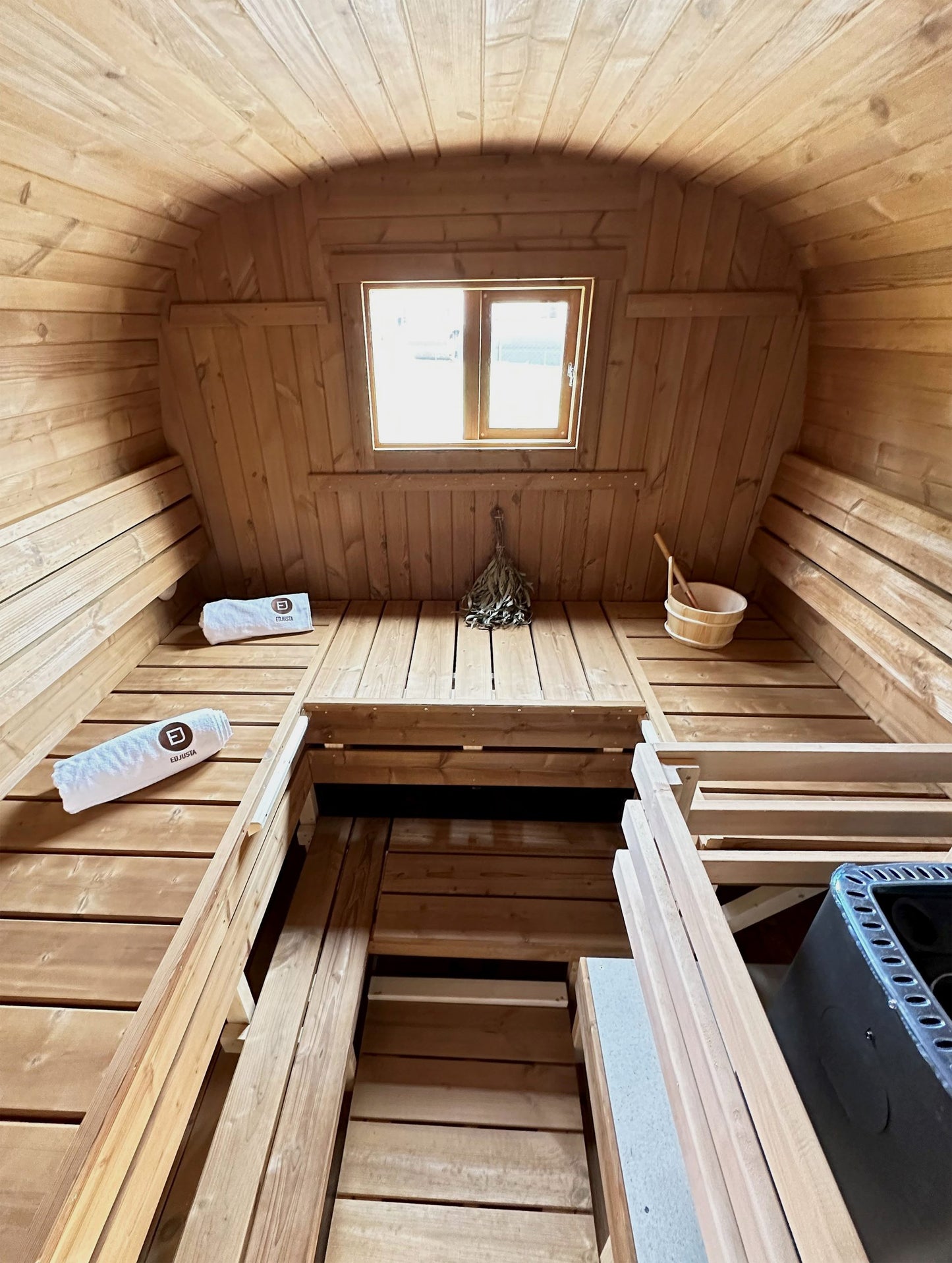 Thermowood mobile sauna on trailer